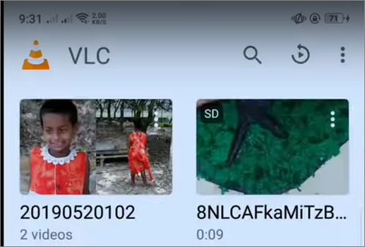 open video in vlc