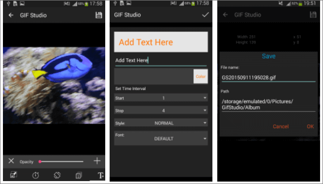 aggiungere testo a GIF su Android