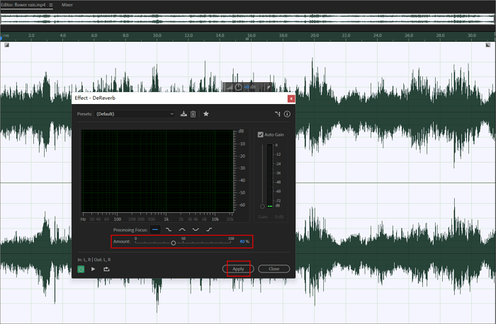 adobe audition apply dereverb