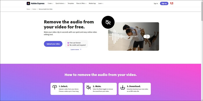 adobe express musik entferner