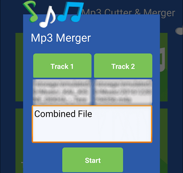start combining mp3