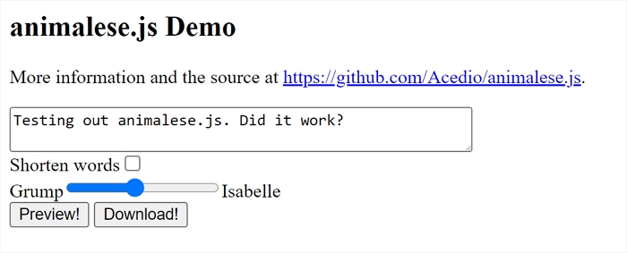 animal crossing voice generator animalese.js