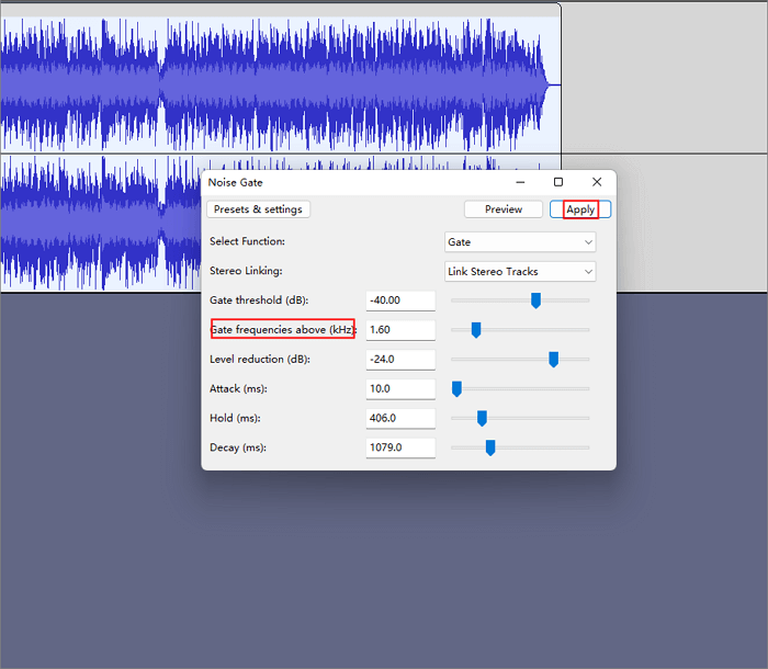 audacity adjust  frequency