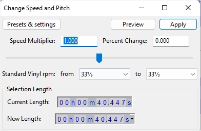 the Change Speed and Pitch Effect