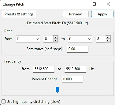 the Change Pitch Effect.