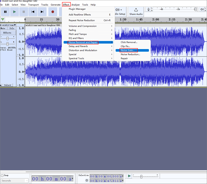 audacity choose noise gate