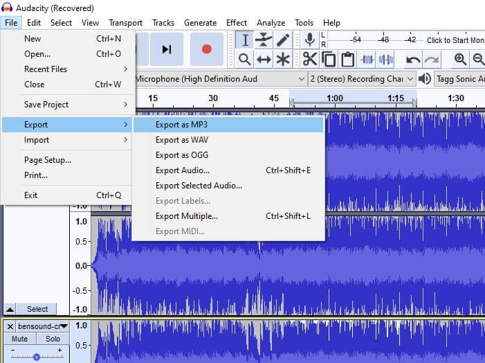 Audacity Join Audio Files