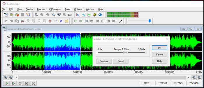 AudioDope Speed music speed on Windows 10
