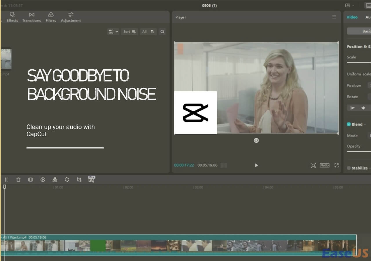 remove background noise on capcut