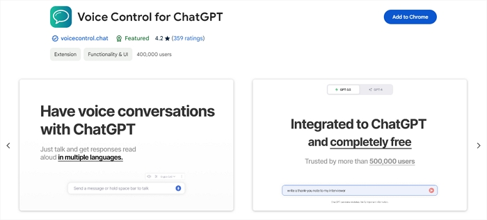 Voice Control for ChatGPT