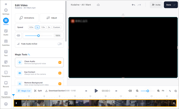 choose clean audio veed