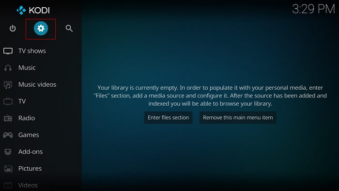 clique nos ícones de engrenagem