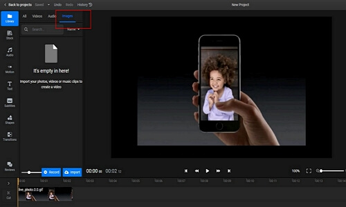 Klicken Sie auf die Option Bilder