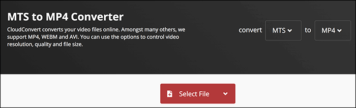 cloudconvert sito web per la conversione