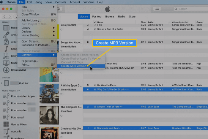 compress mp3 on itunes