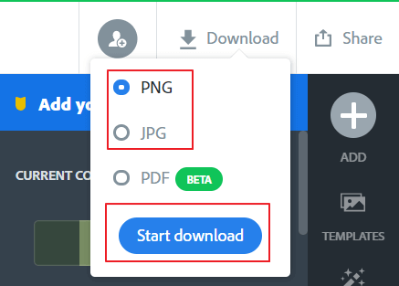 Use Adobe Spark to add templates