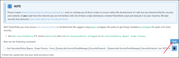 Generate the command to download Chocolatey