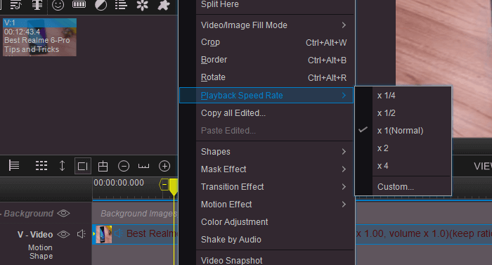 change speed using Easy Video Maker