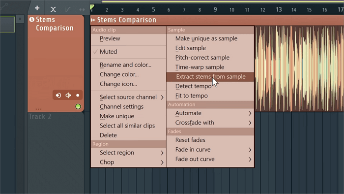 extract stems from sample