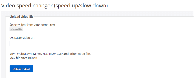 Online video speed changer
