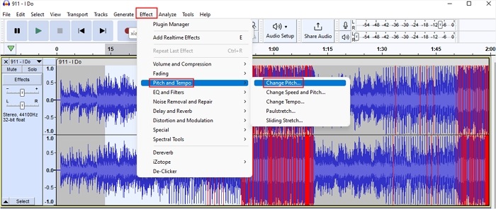 find the Change Pitch Effect