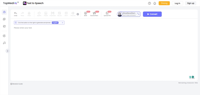  ghostface text to speech topmediai