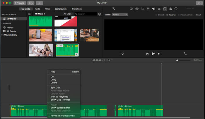 free audio speed changer on Mac - iMovie