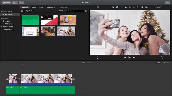 Add audio to image using iMovie