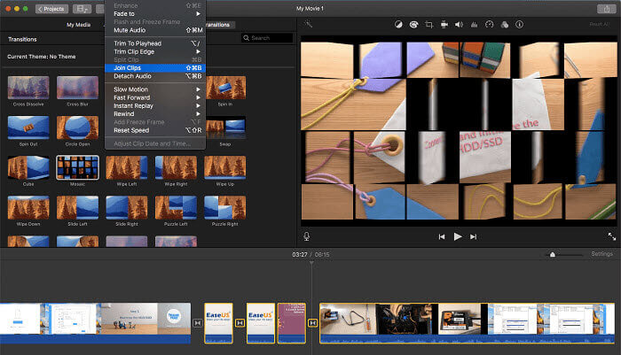 iMovie - change video speed on mac