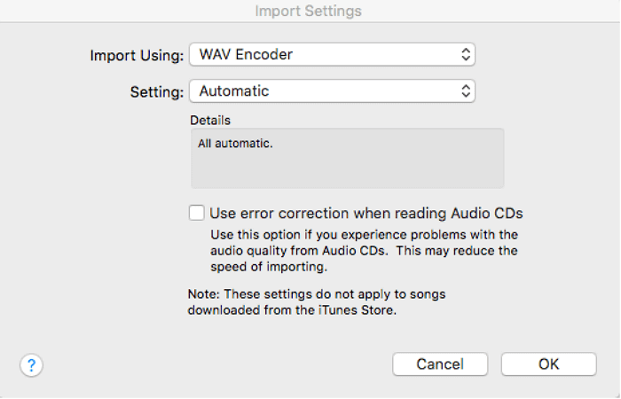 itunes select wav encoder