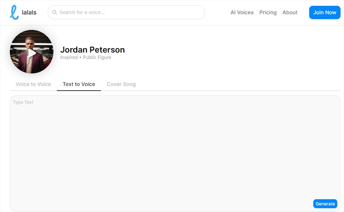 jordan peterson ai voice lalals
