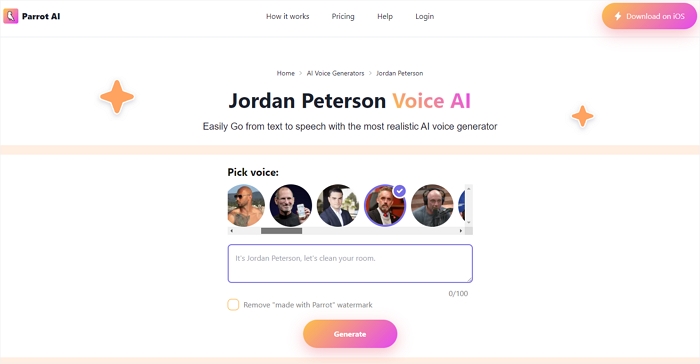 jordan peterson ai voice parrot ai