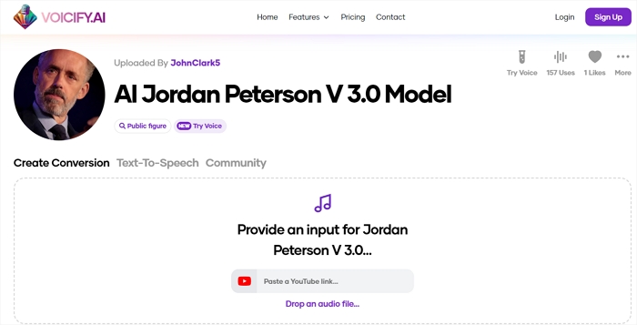 jordan peterson ai voice voicify