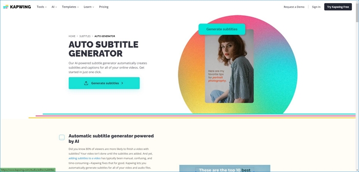 kapwing auto subtitle generator