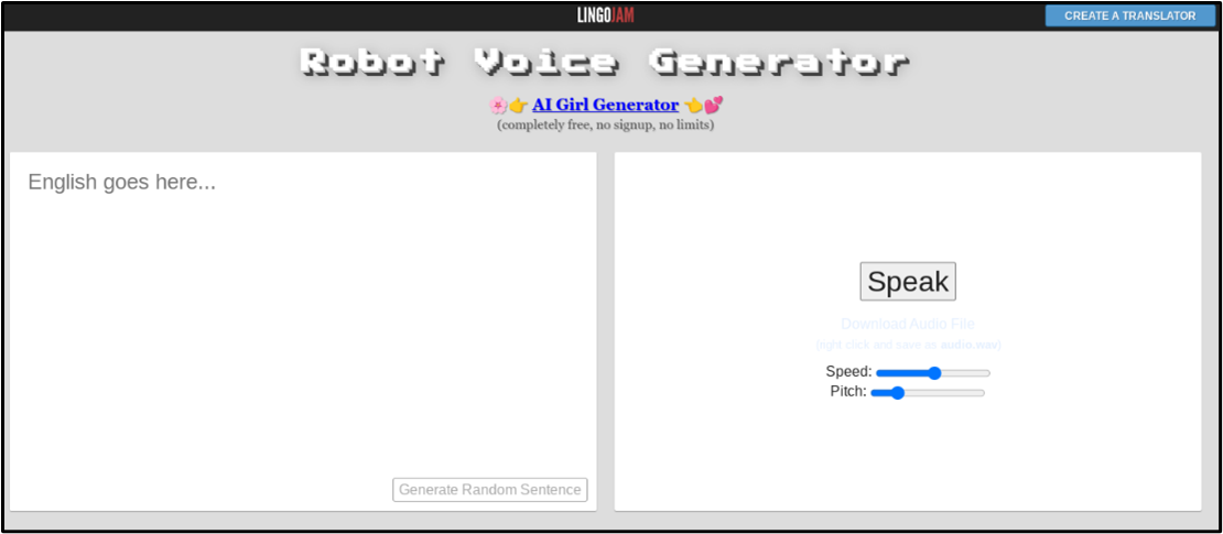 lingojam.com/RobotVoiceGenerator
