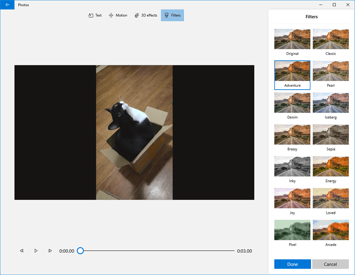 microsoft photos add filters