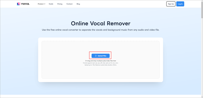 notta Dateien hochladen