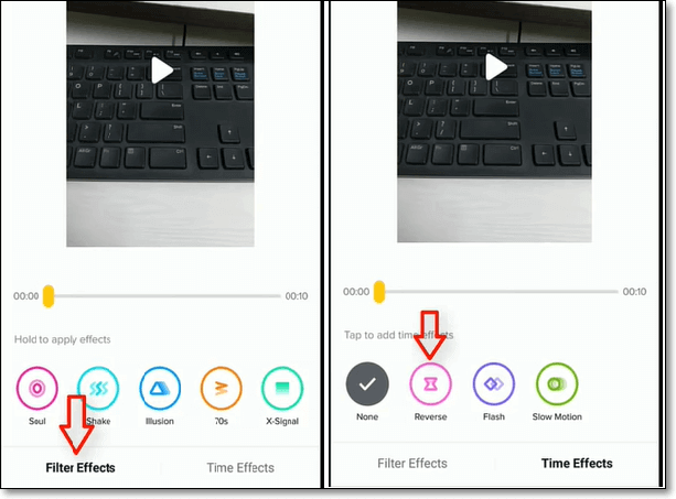 Reverse a TikTok video on TikTok