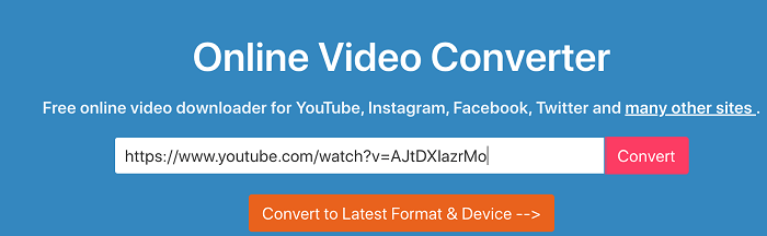 usare uno strumento online per converire video YouTube in WAV