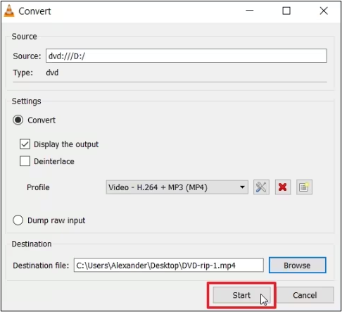 Botão Iniciar para finalizar o processo