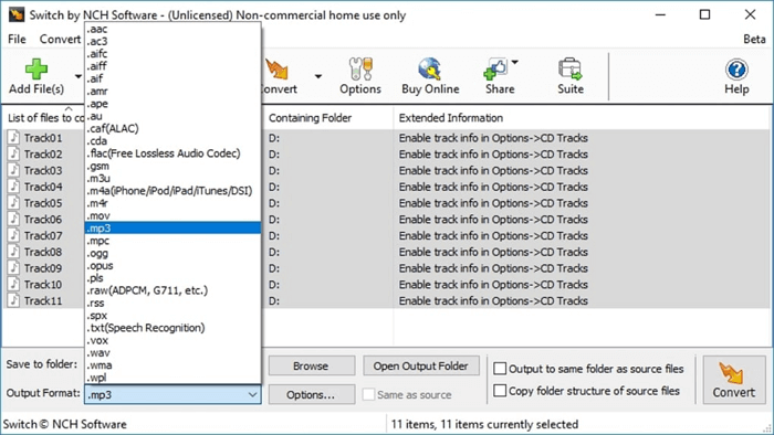 Switch Audio File Converter