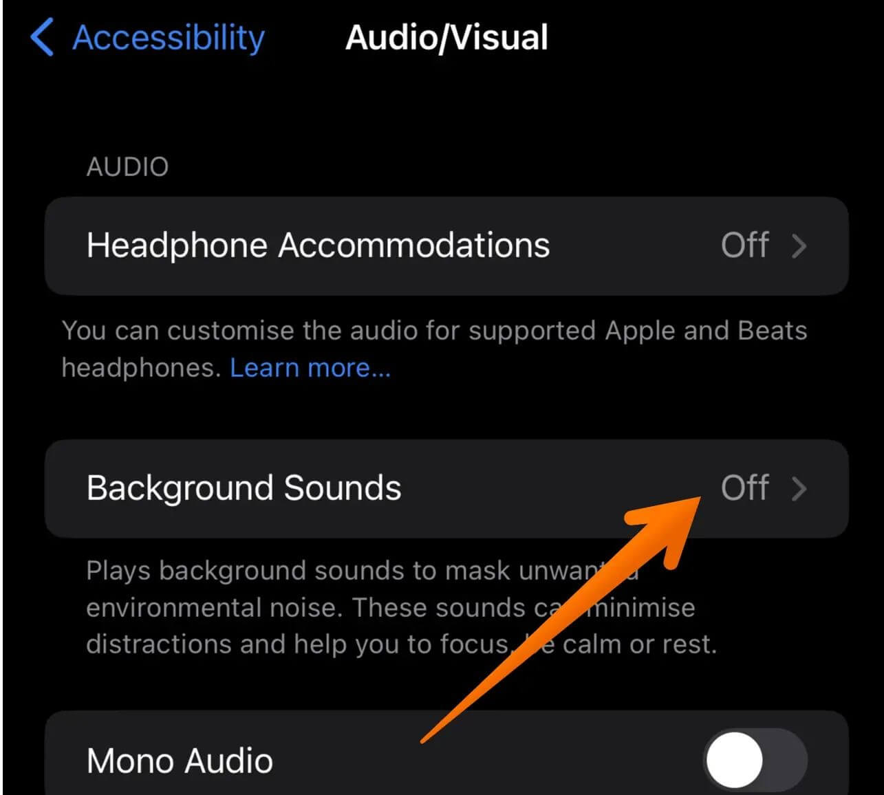 turn off background noise