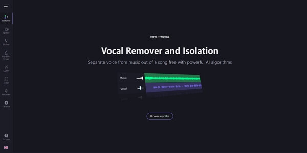 vocalremover Hauptschnittstelle