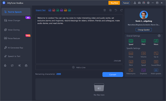 iMyFone Vox Box sonic tts