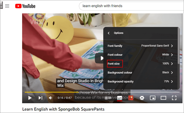 youtube select subtitles cc