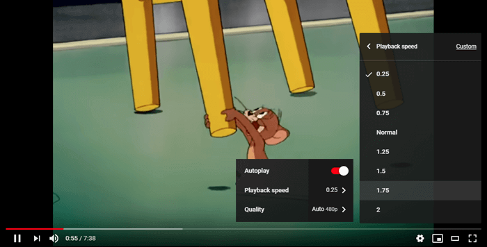 change speed using YouTube speed changer
