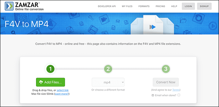 convertire video zamzar