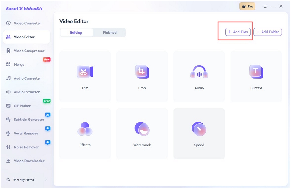 click on add files