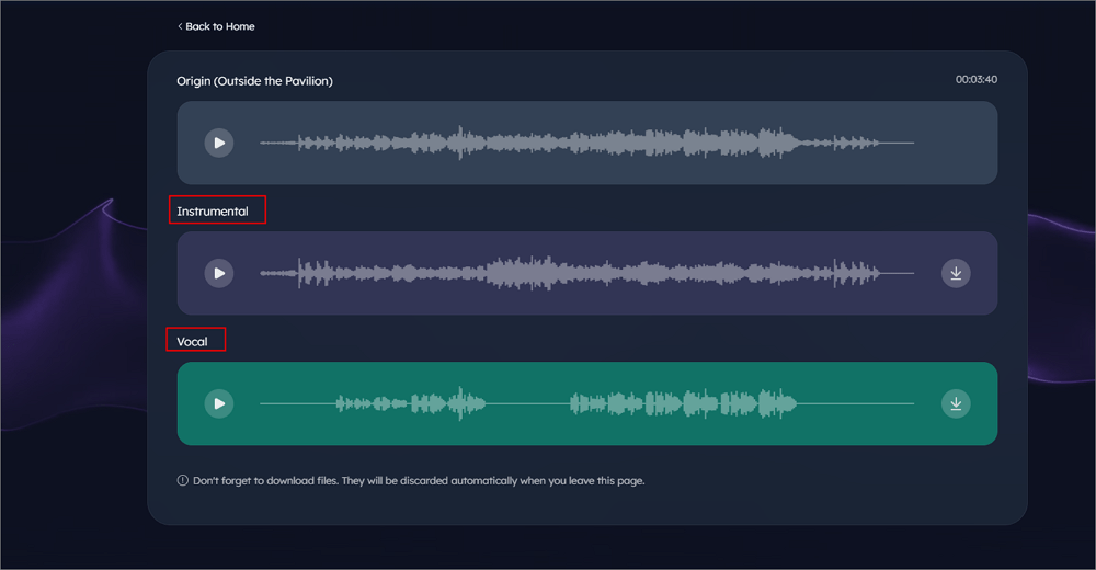download vocal instrumental track