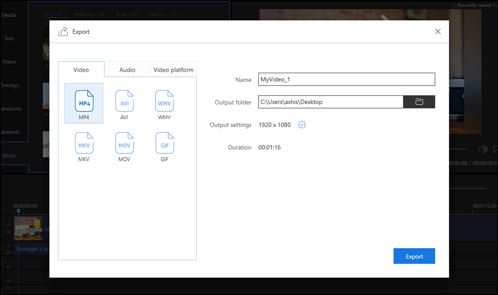 Export Audio Image